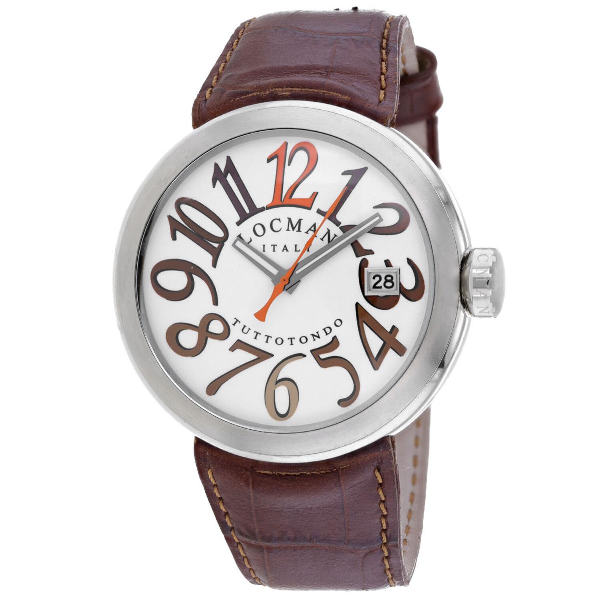 Locman Men`s Tuttotondo White Dial Watch - 341WHBRBR