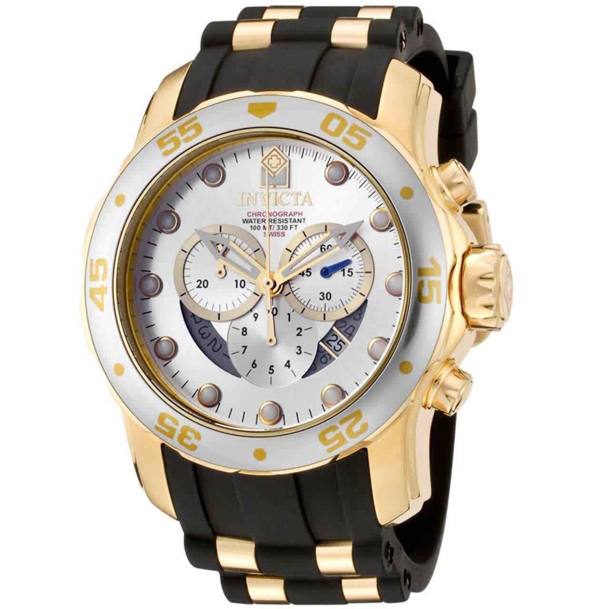 Michael Kors Invicta Pro Diver Chronograph Silver Dial Black Polyurethane Men`s Watch 6985