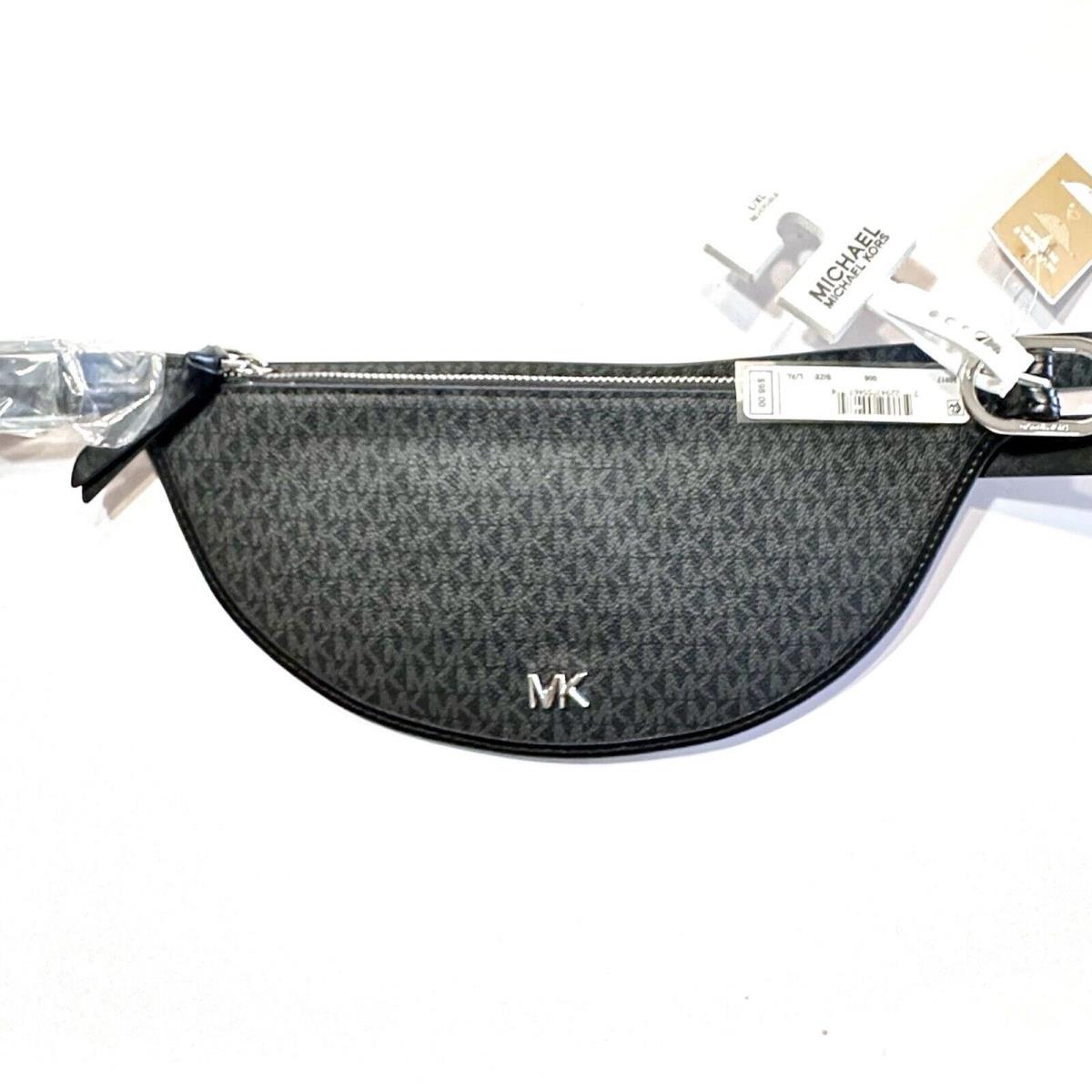 Michael Kors Reversible Leather Slim Belt Bag Fanny Pack Black Grey Logo L/xl