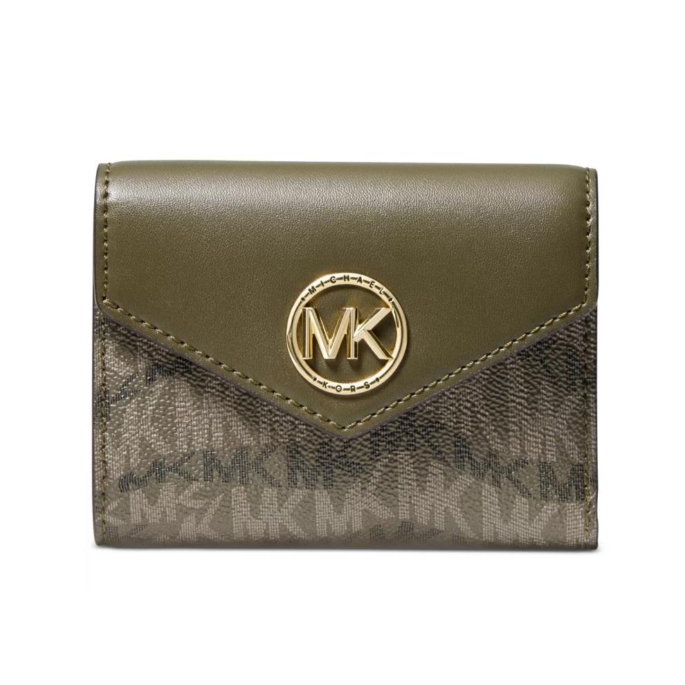 Kors Signature Greenwich Envelope Trifold Wallet Olive 0887