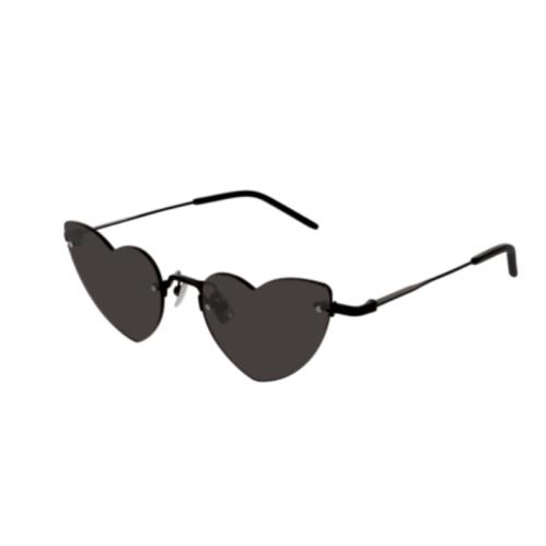 Saint Laurent SL 254 Loulou 001 Black Cat Eye Women`s Sunglasses - Frame: Black, Lens: Black