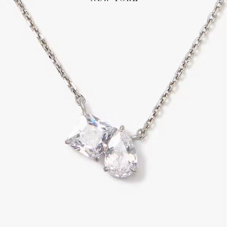 Kate Spade Silver Tone Showtime CZ Necklace J1d