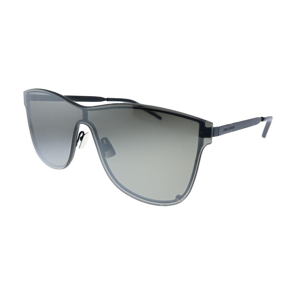 Saint Laurent SL 51 Over Mask 003 Silver Metal Sunglasses Silver Mirror Lens - Frame: Silver, Lens: Silver