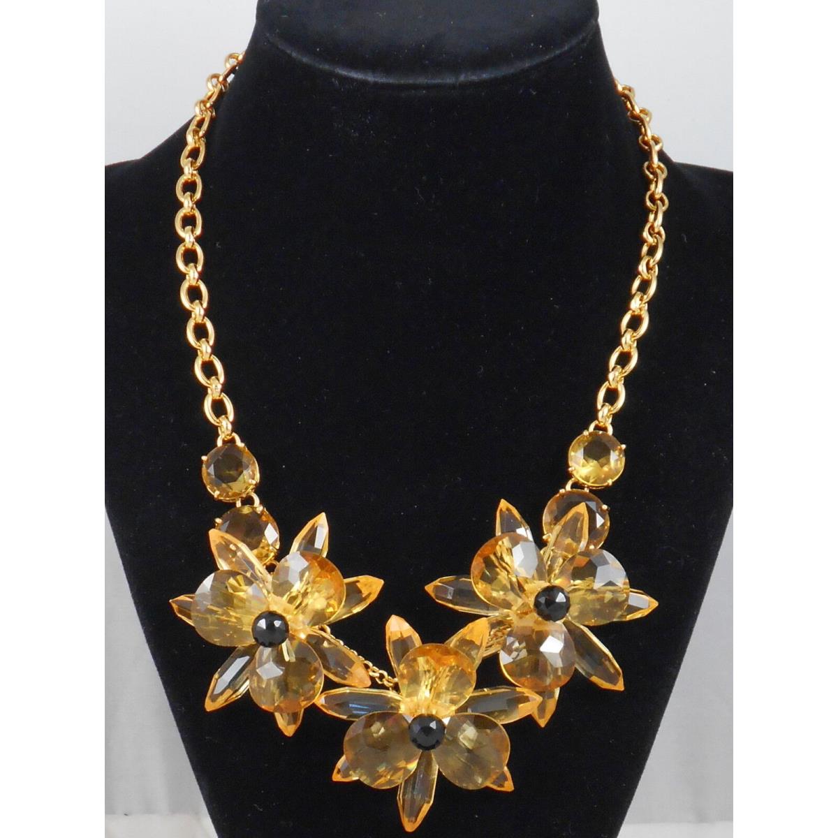 Kate Spade Gold Plated Blooming Brilliant Neutral Multi Flower Collar Necklace