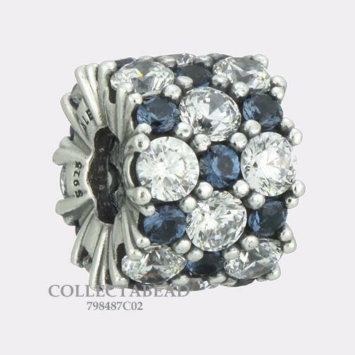 Pandora Sterling Silver Blue Clear CZ Sparkle Charm 798487C02