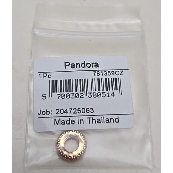 Pandora 14K Rose Gold Plated Clear Sparkle Spacer Charm 781359CZ