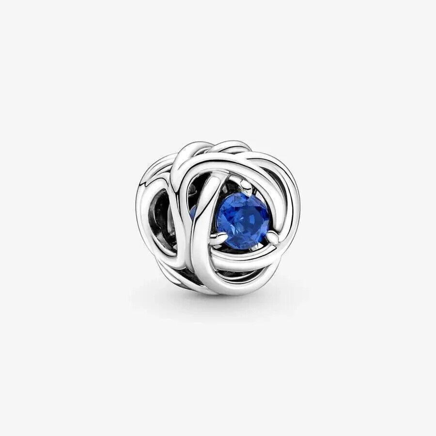 Pandora 925 Silver September Blue Eternity Circle Charm 790065C07