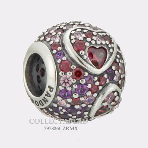 Pandora Silver Asymmetric Hearts of Love CZ Bead 797826CZRMX