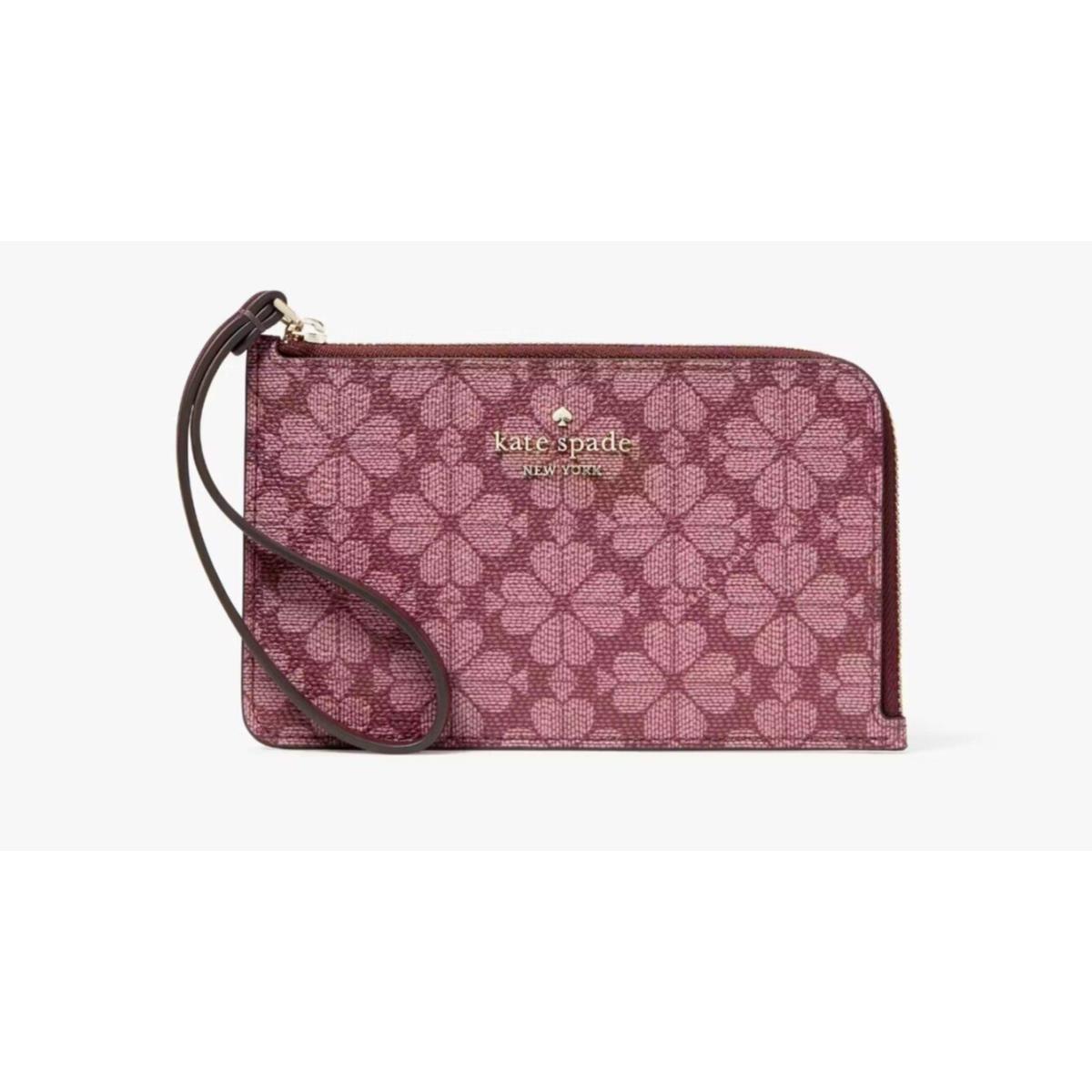 Kate Spade Lucy Small L-zip Wristlet in Grenache Print