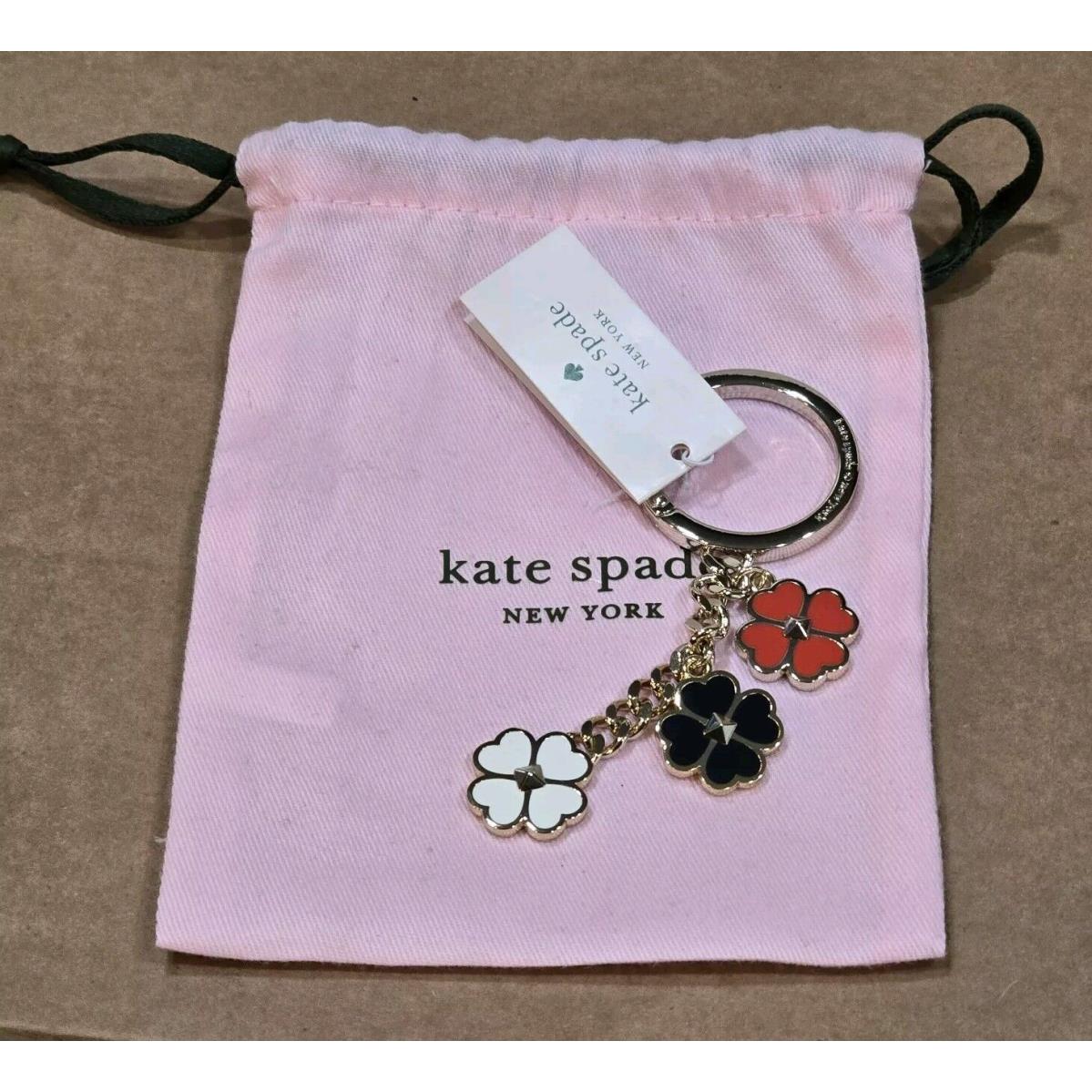 Kate Spade Key Chain Fob Dangling Flowers with Kate Spade Pouch Bag