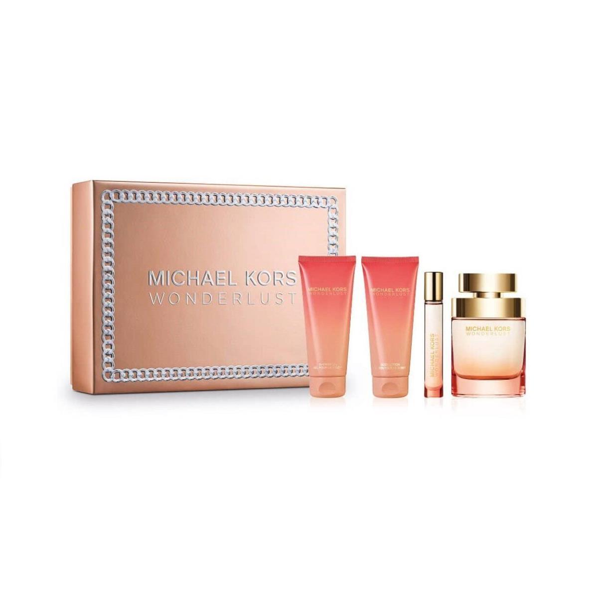 Michael Kors Wonderlust 3.4 oz Edp + Gel+ Lotion+ Travel Spray Set