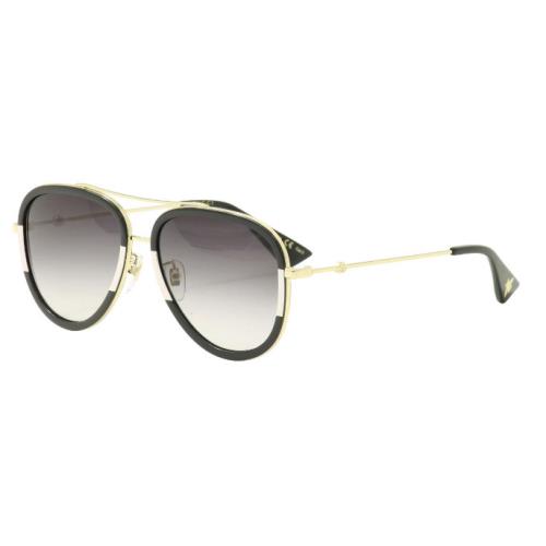 Gucci GG0062S 006 Black Gold/grey Gradient Oval Women`s Sunglasses