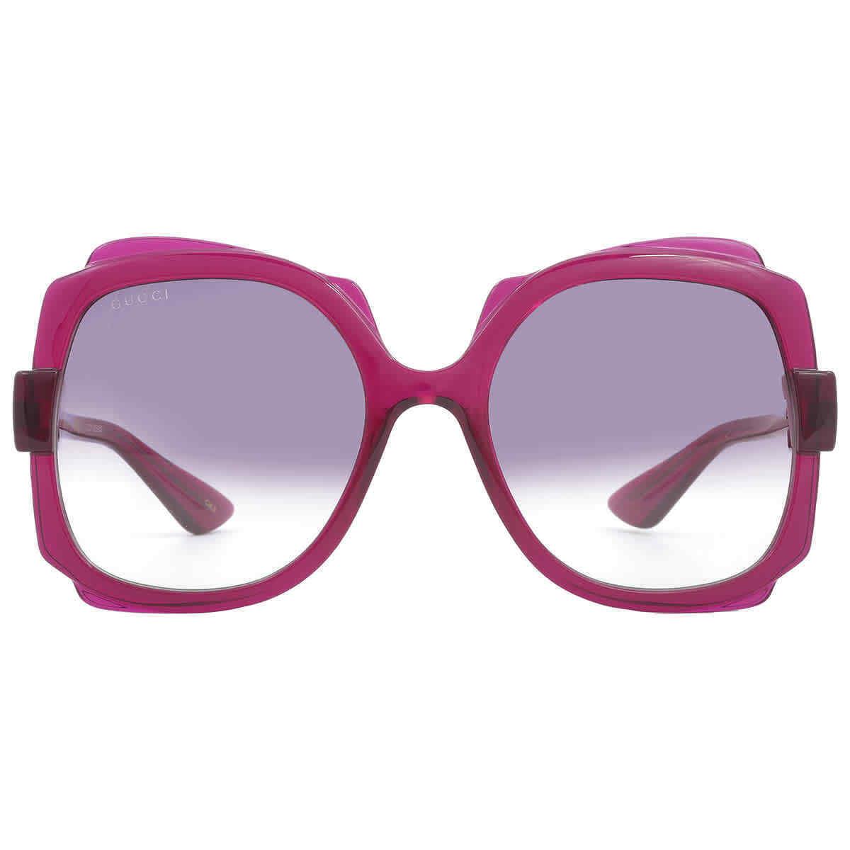 Gucci Violet Gradient Irregular Ladies Sunglasses GG1431S 003 57 GG1431S 003 57