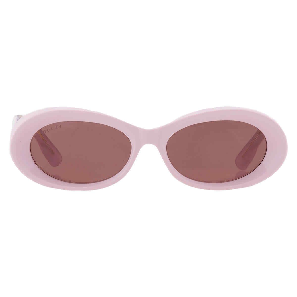 Gucci Brown Oval Ladies Sunglasses GG1527S 003 54 GG1527S 003 54