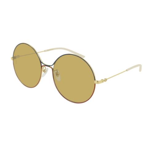 Gucci GG0395S 005 Gold/yellow Round Women`s Sunglasses