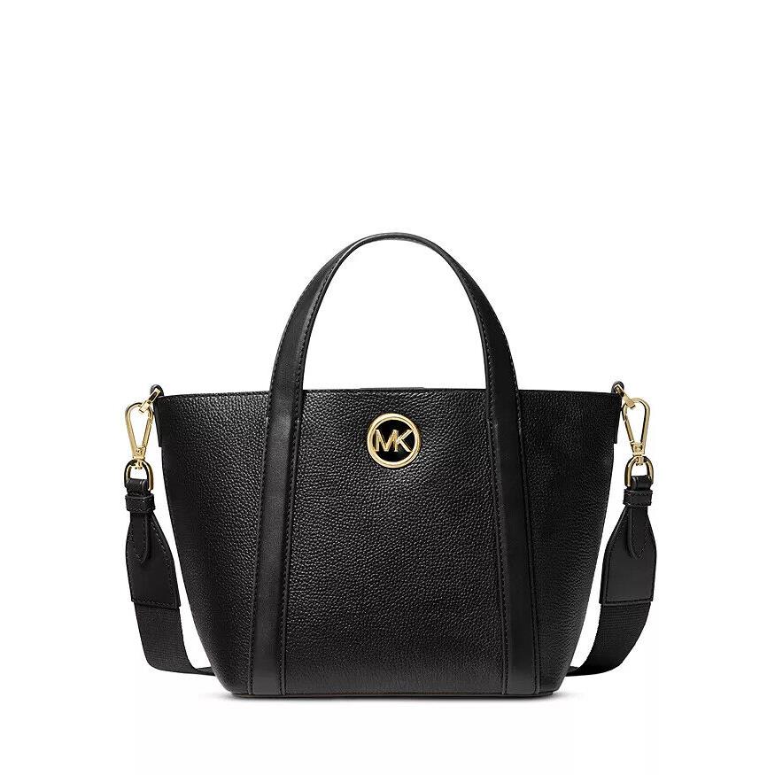 Michael Kors Hadleigh Black Leather Small Double Handle Tote Bag