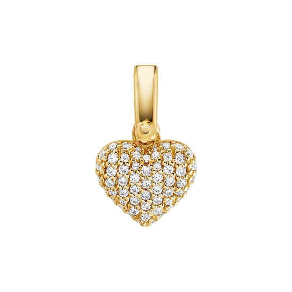 Michael Kors 4k Gold-plated Sterling Silver Pave Heart Charm