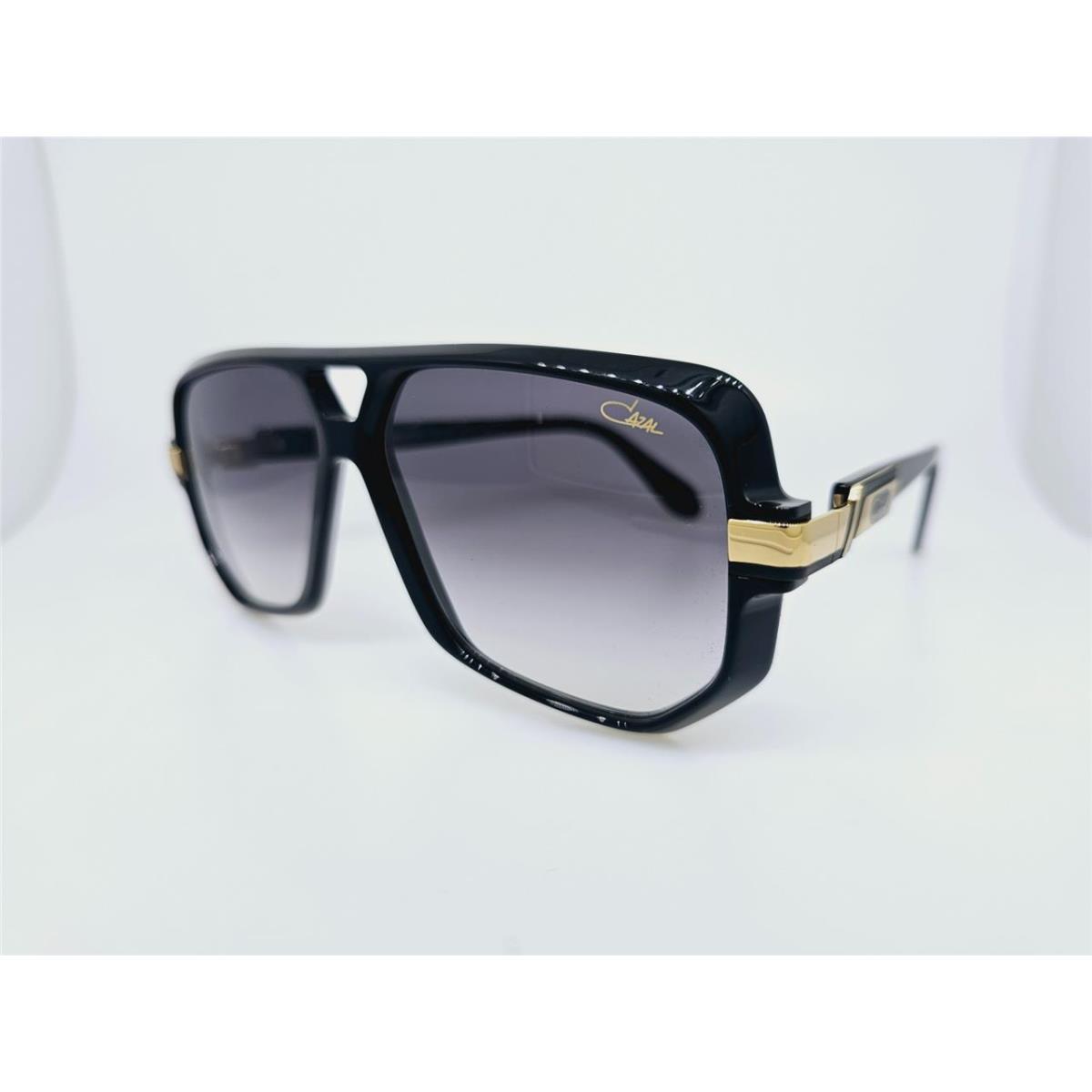 Cazal Sunglasses 627/3 002 59MM Black Gold Frame with Grey Gradient Lenses