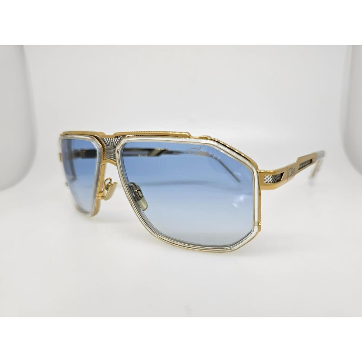 Cazal Sunglasses 683 002 62MM Clear Gold Frame Blue Gradient Lenses