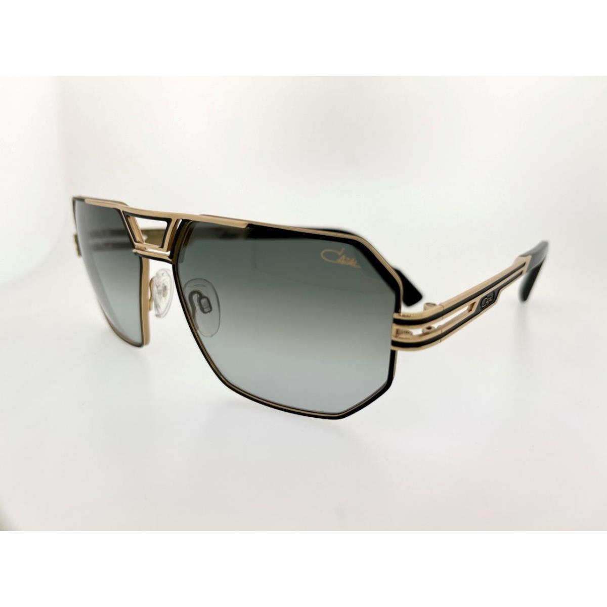 Cazal Sunglasses 9105 001 61MM Matt Black Gold Frame with Grey Gradient Lenses