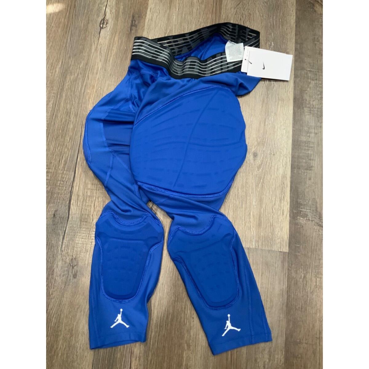 Jordan Nike Pro Hyperstrong 3/4 Basketball Tights Royal Blue White Men`s Sz M