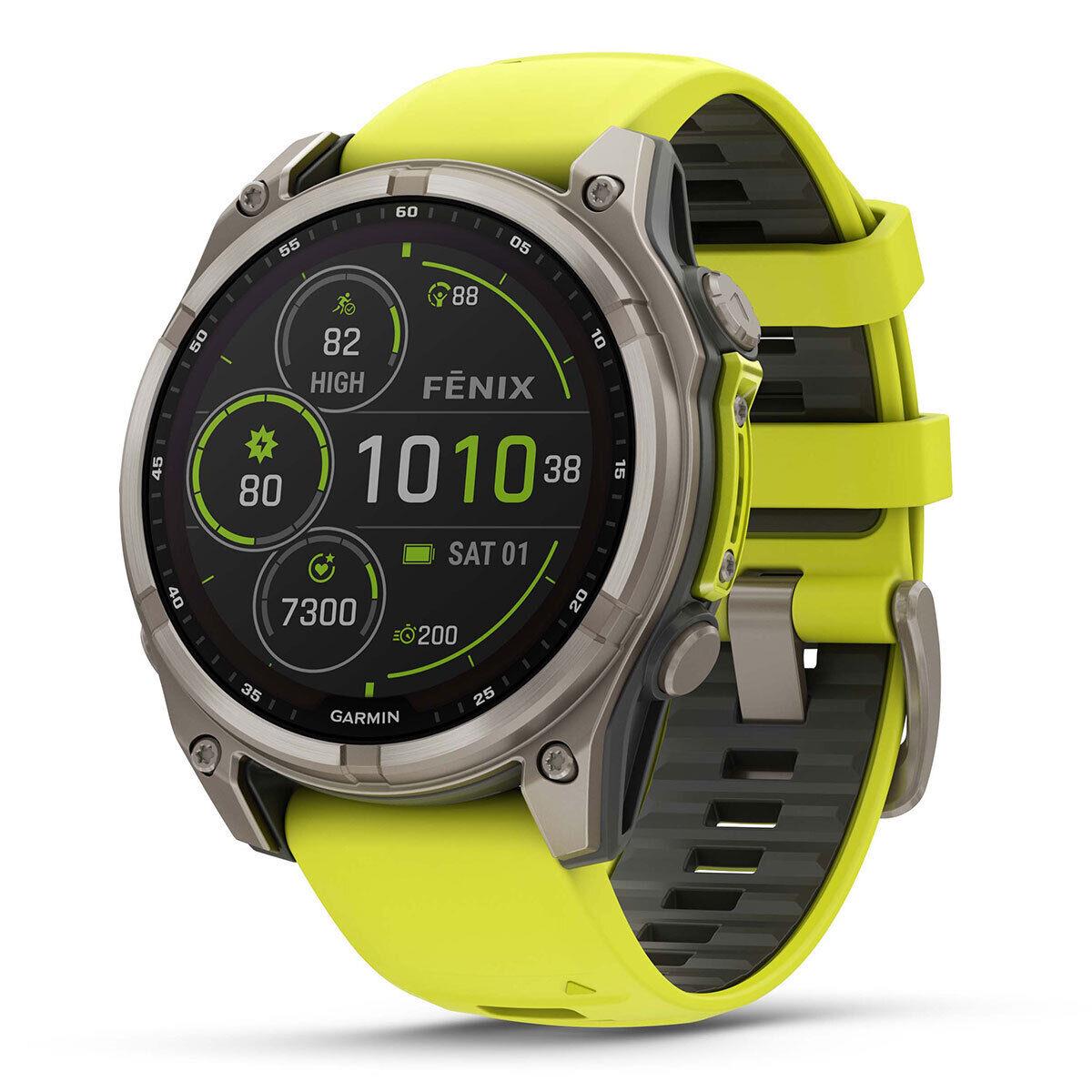 Garmin Fenix 8 (47mm) Fenix 8 47mm Amoled Sapphire/solar Sapphire Multisport Gps Smartwatch Solar Sapphire (Titanium/Amp Yellow)