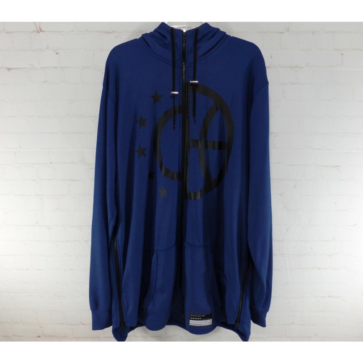 Men`s Nike Air Hooded Full Zip Jacket Size Xlt Blue Black Logo XL Tall