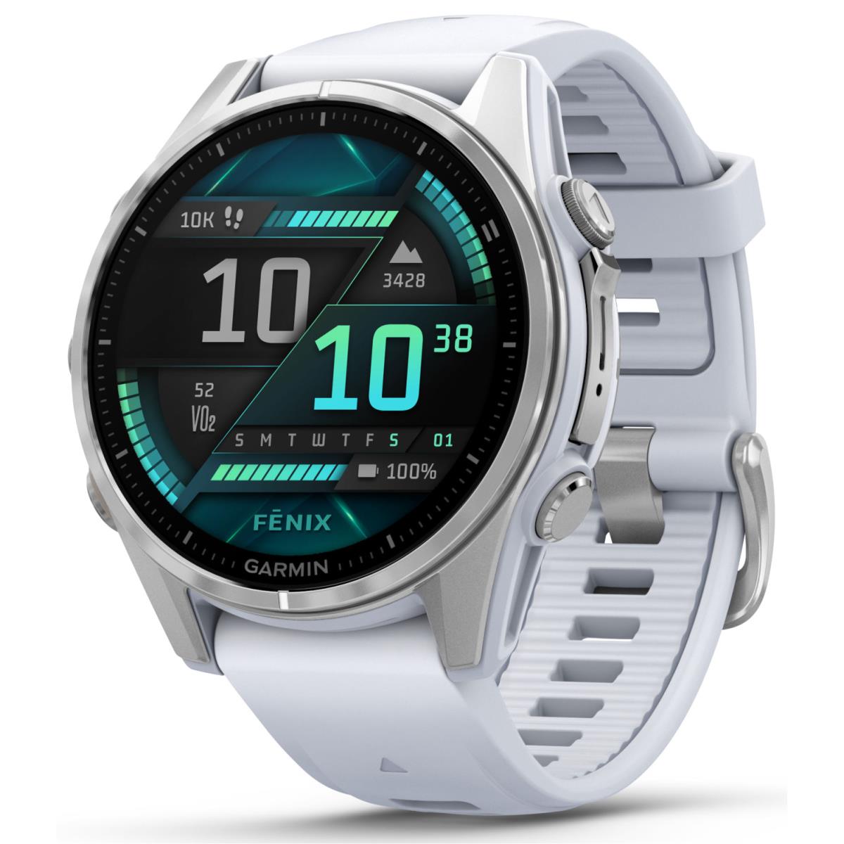 Garmin Fenix 8 43 mm Amoled Multisport Gps Smartwatch Silver 010-02903-00 - Silver with Whitestone