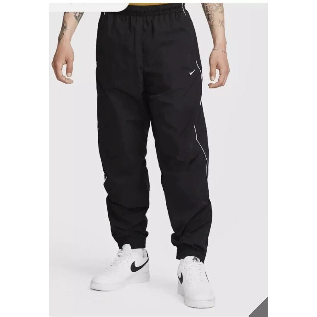 Nike Solo Swoosh Nylon Track Pants Joggers Black Mens FB8620-010 Size XL