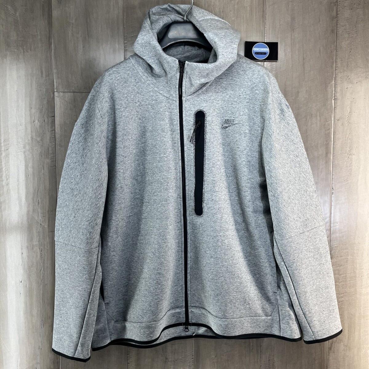 Nike Sportswear Men`s Tech Fleece Zip Hoodie Grey Size XL DD4688-010