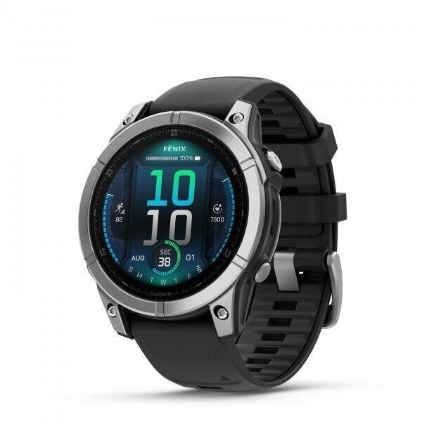 Garmin Fenix E 47mm Stainless Steel Gps Watch with Black Band 010-03025-02 - Stainless Steel