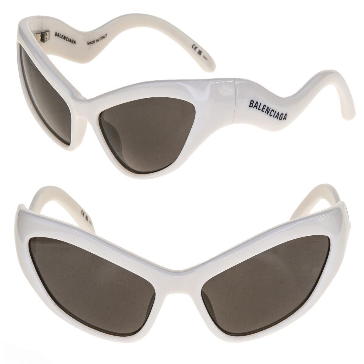 Balenciaga Hamptons Cat 0319 Ivory White Fashion Wavy Sunglasses BB0319S 003