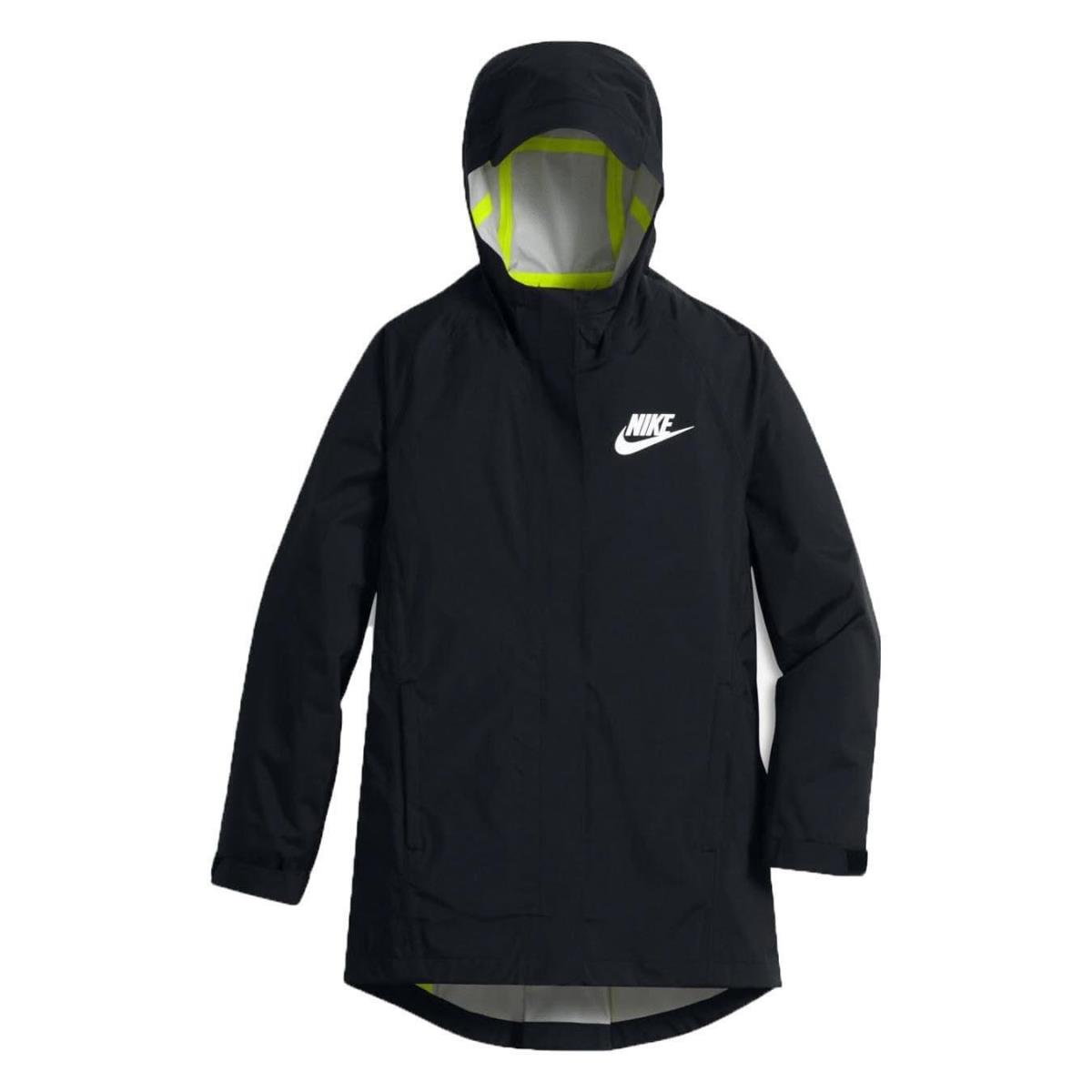 Nike Sportswear Girl`s Full-zip Rain and Wind Jacket Black X-large Value