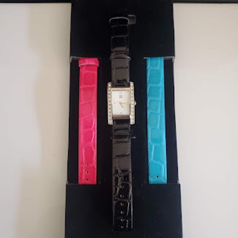 Givenchy Parfums Women`s Watch with Black Blue and Pink Bands Nwot