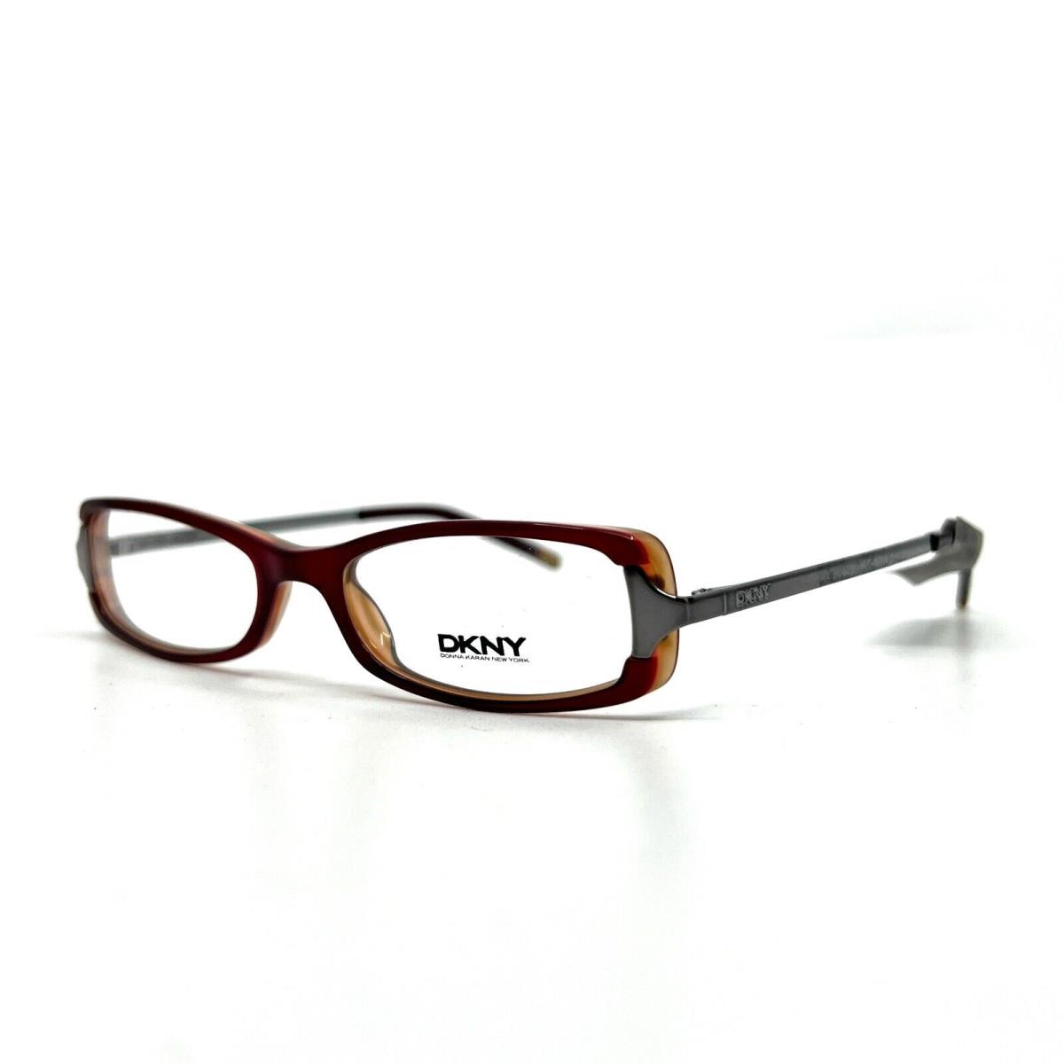 Dkny DY4507 3012 Eyeglasses Frames Brown Red Silver Rectangular 50-17-135