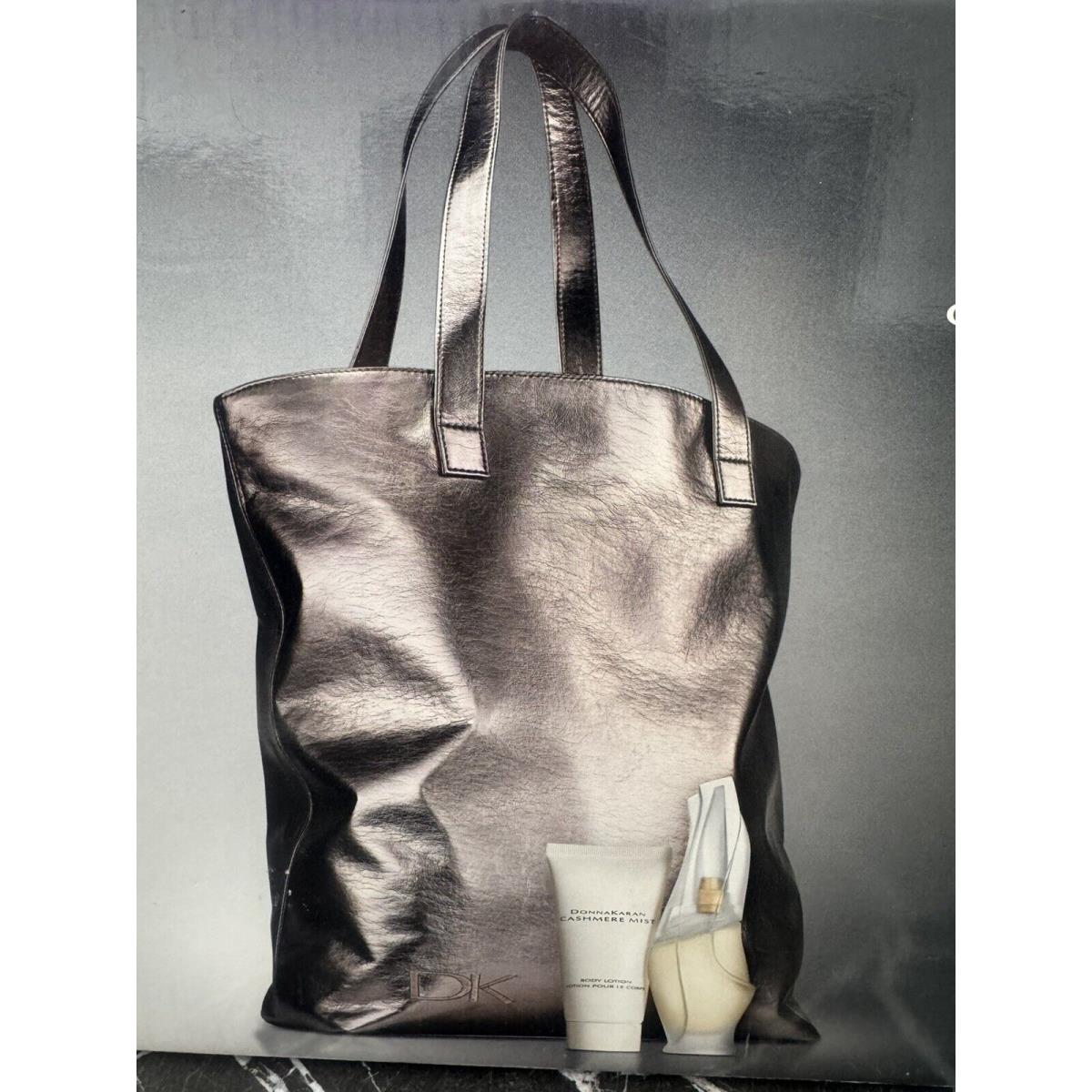 Donna Karan Cashmere Mist Women 1.7oz Edt Spray+2.5oz B/l+dk Tote Bag Rare