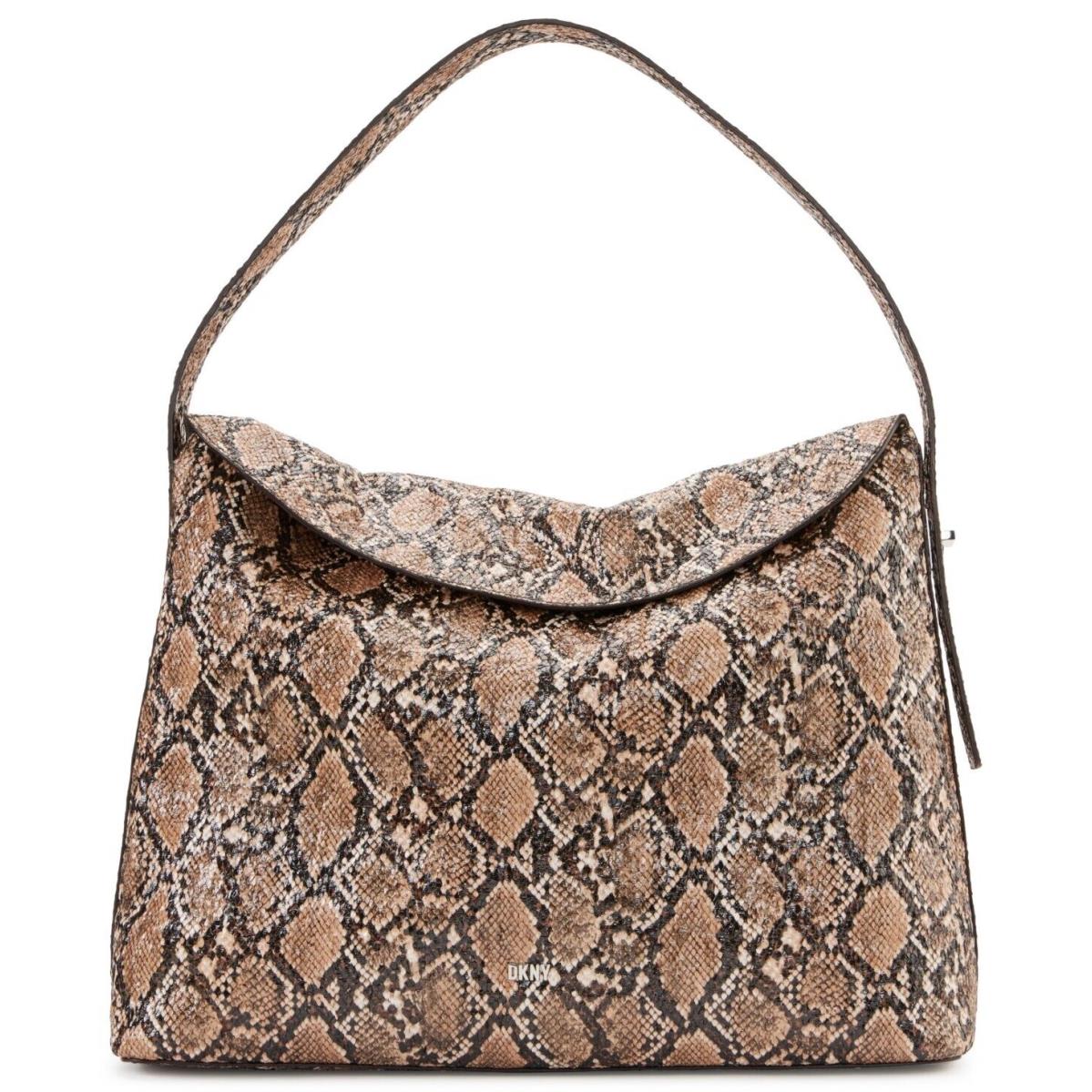 Dkny Tania Hobo Large Shoulder Bag Python Silver