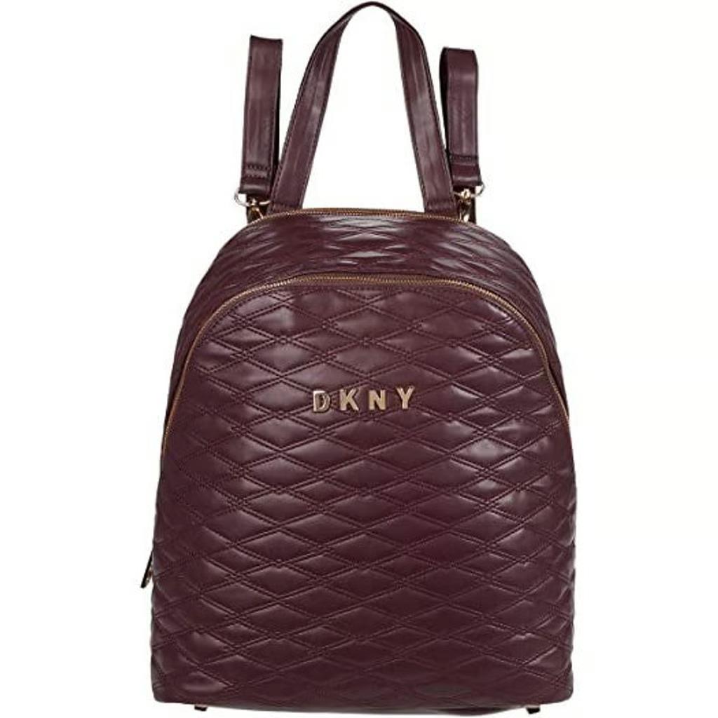 Dkny B11208 Womens Bugundy Allure 14 Quilted Zip Backpack