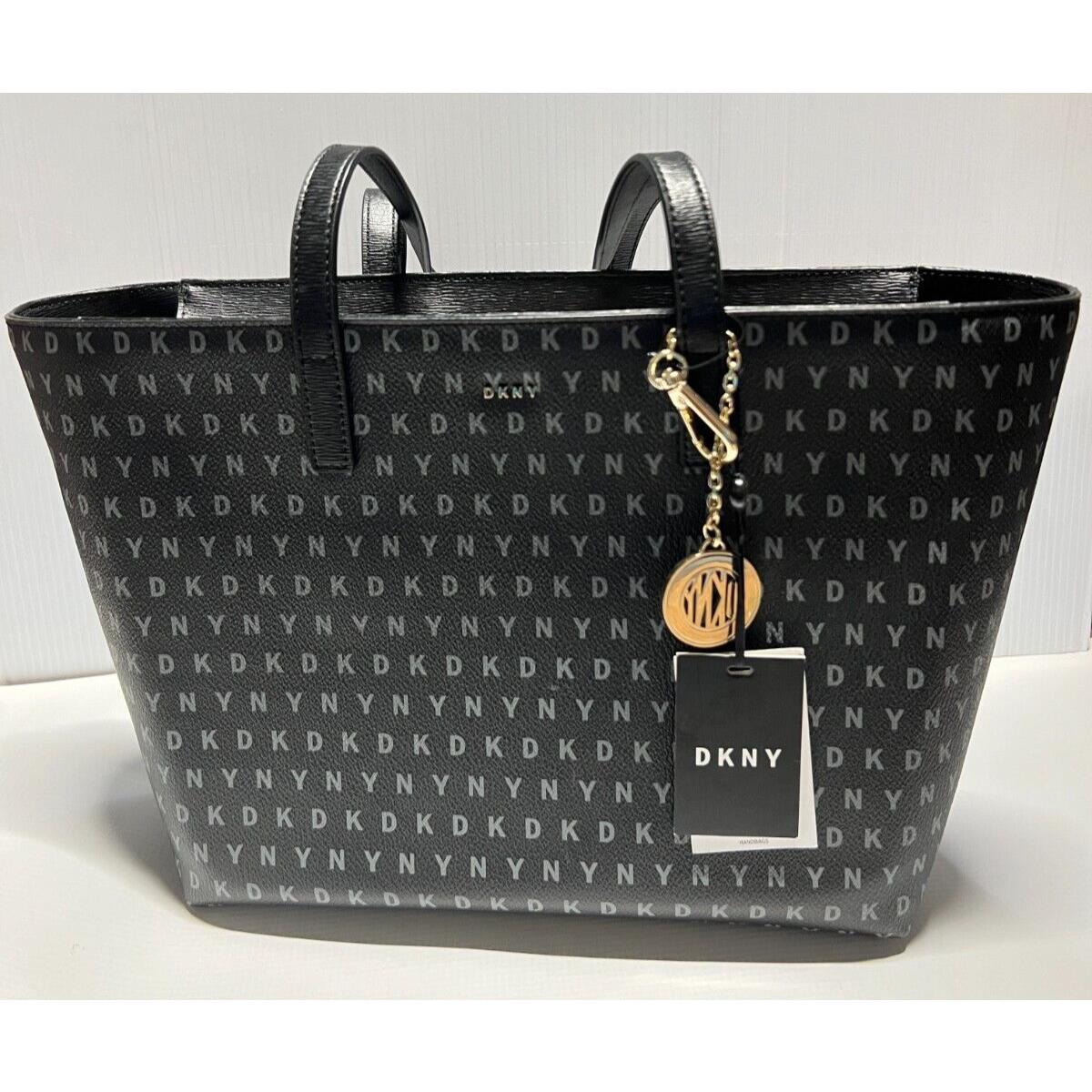 Dkny Signature Black Leather Tote