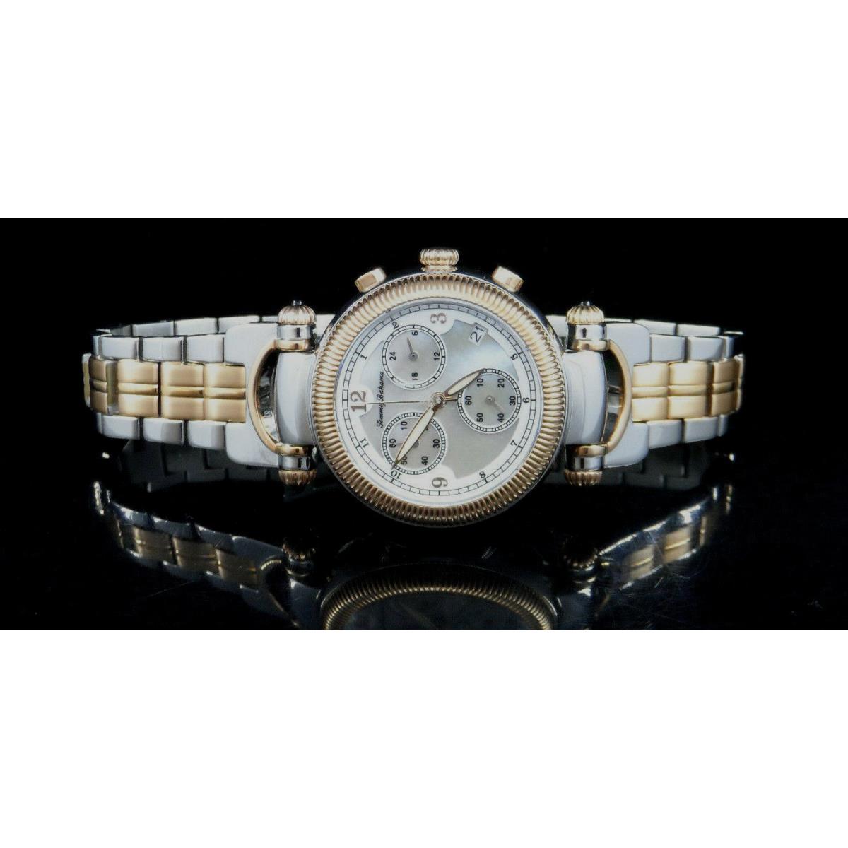 Tommy Bahama TB4059 Rose Gold Silver Tone Chronograph Mop Dial Women`s Watch