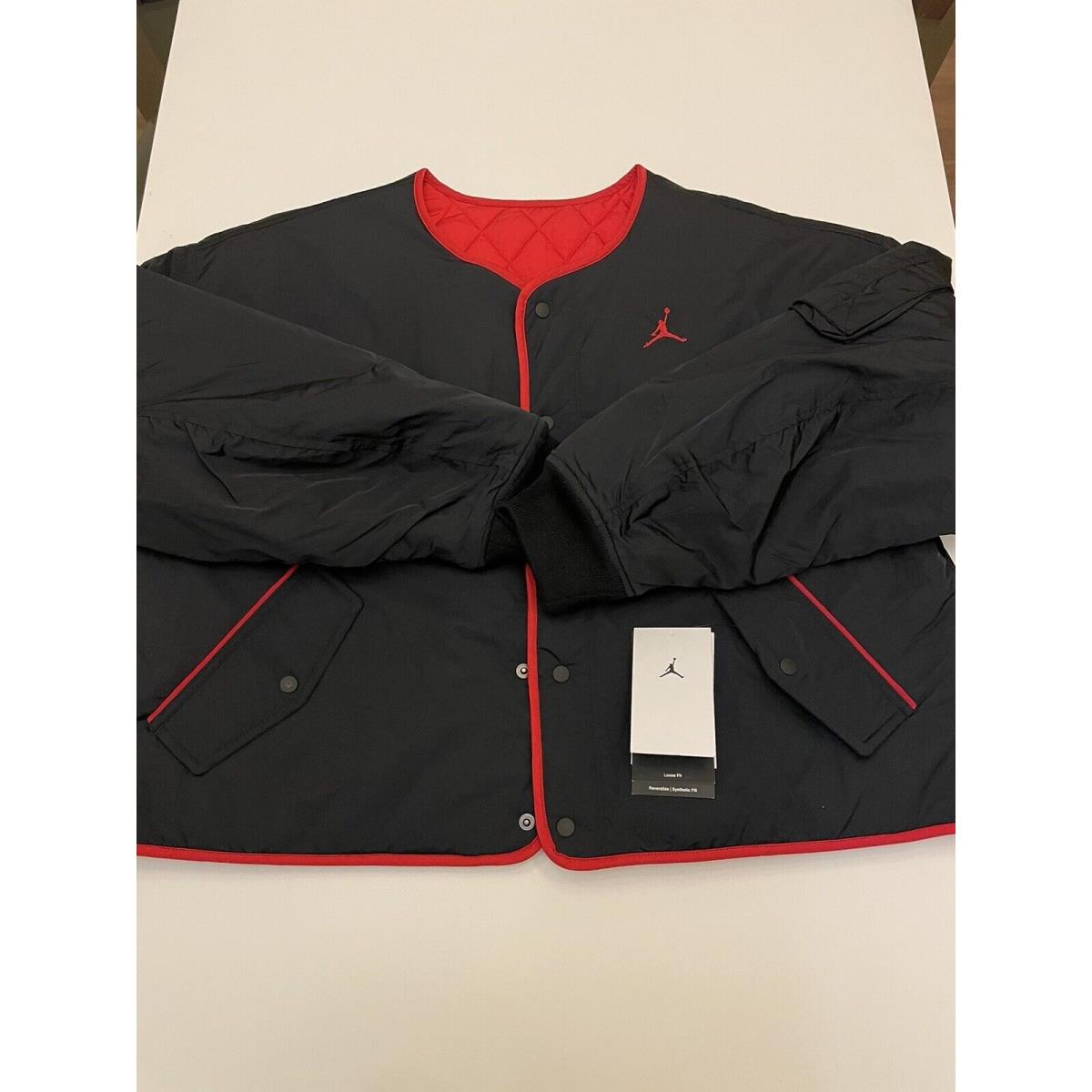 Nike Air Jordan Womens Quilted Reversible Jacket Black DH0647-010 Size Large