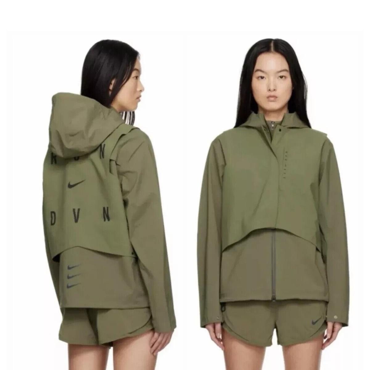 Size S Nike Storm Fit Run Division Hooded Women s Jacket Olive DV1247-222