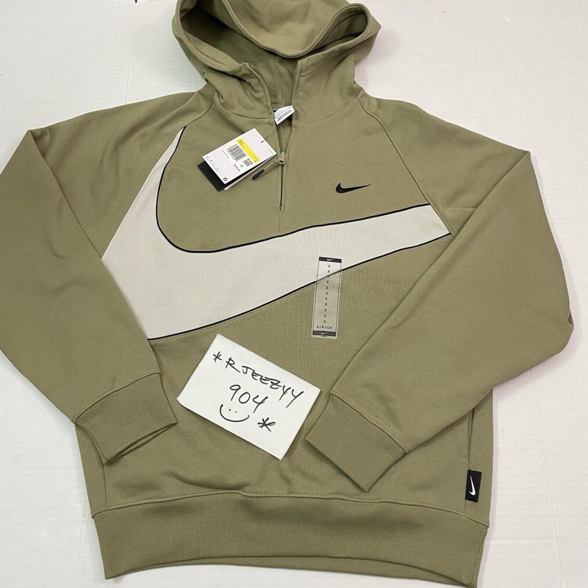 Mens Size S Nike Big Swoosh 1/2 Zip Heavyweight Hoodie DX0566-276 Small