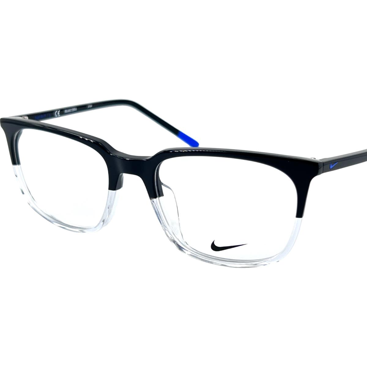 Nike 7250 Men`s Plastic Eyeglass Frame 019 Black/crystal 54-19