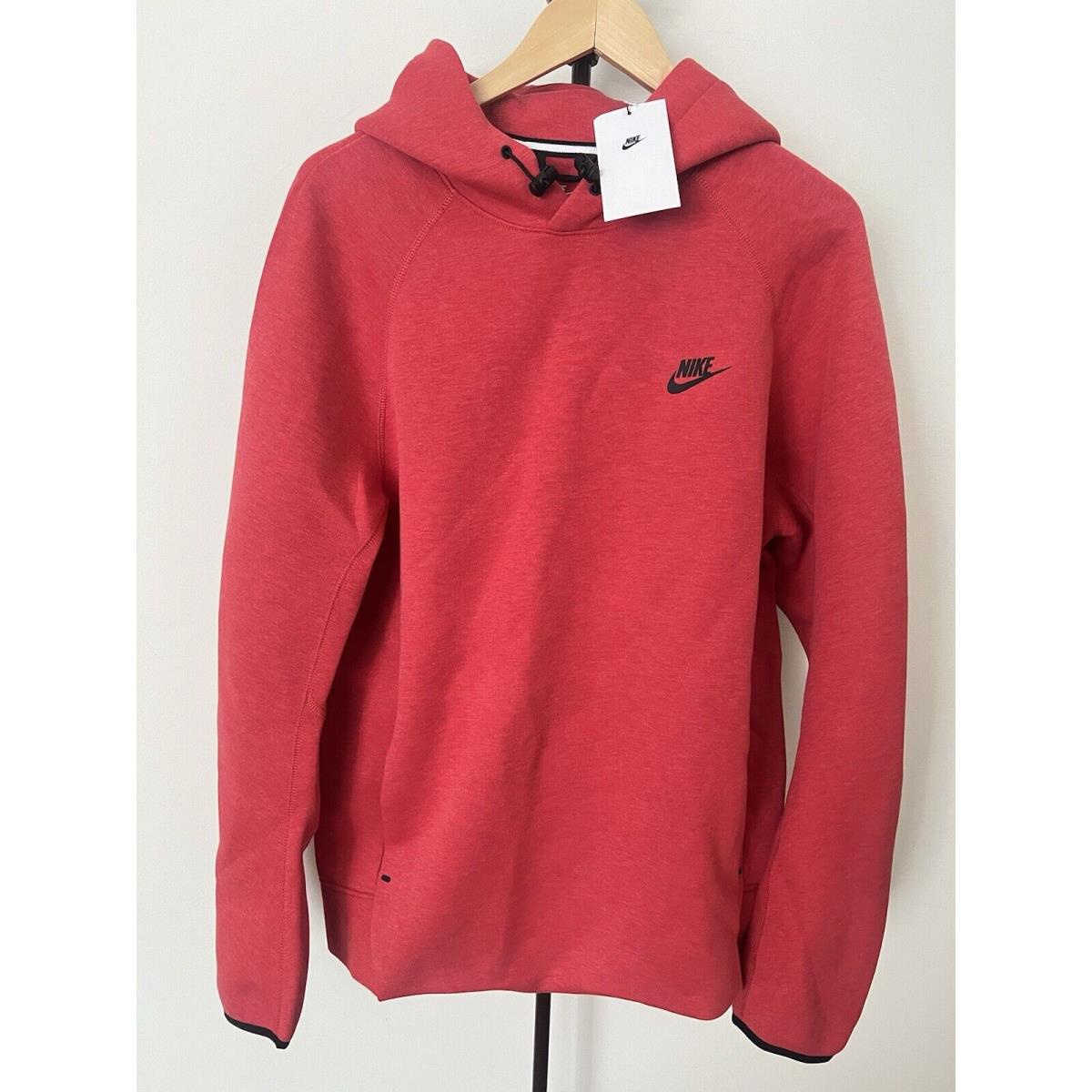 Nike Tech Fleece Pullover Hoodie Mens L Light University Red FB8016-672