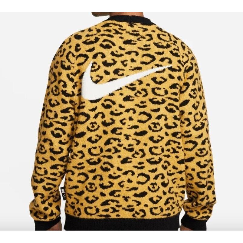 Nike Sportswear Circa Cardigan DV9904-725 Leopard Black Wheat Men`s Sz XL