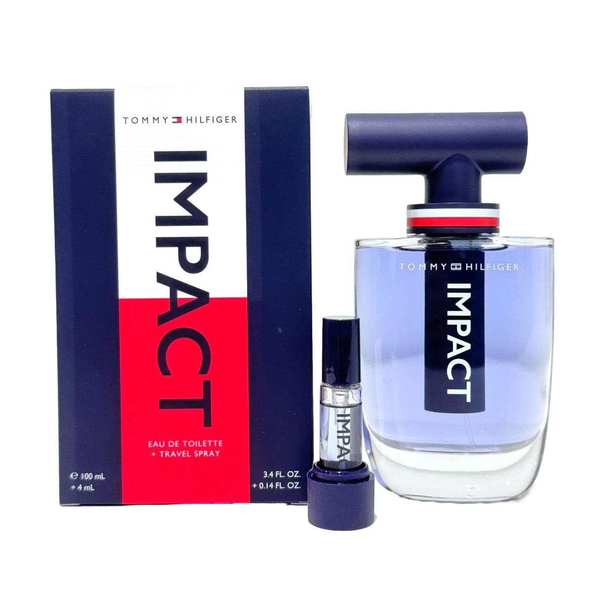 Tommy Hilfiger Impact For Men 3.4oz Edt + 0.14oz Travel Spray Gift Set