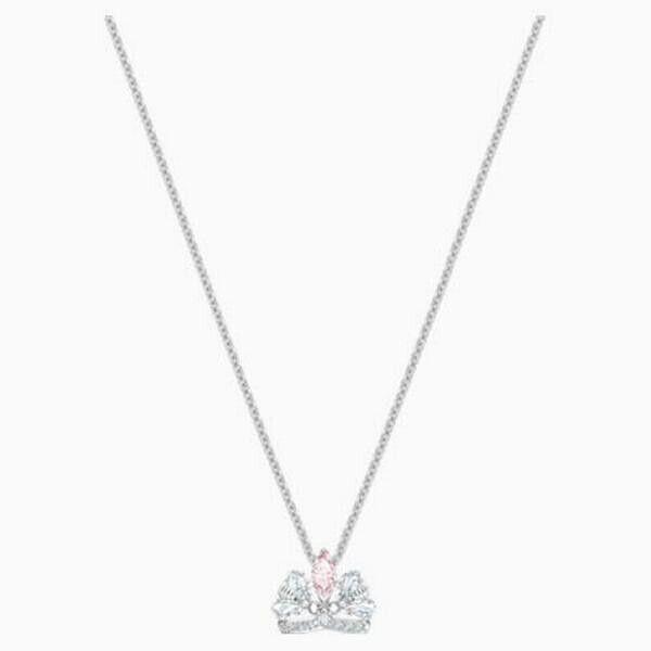 Swarovski 5501076 Bee A Queen Pink Crown Pendant Necklace