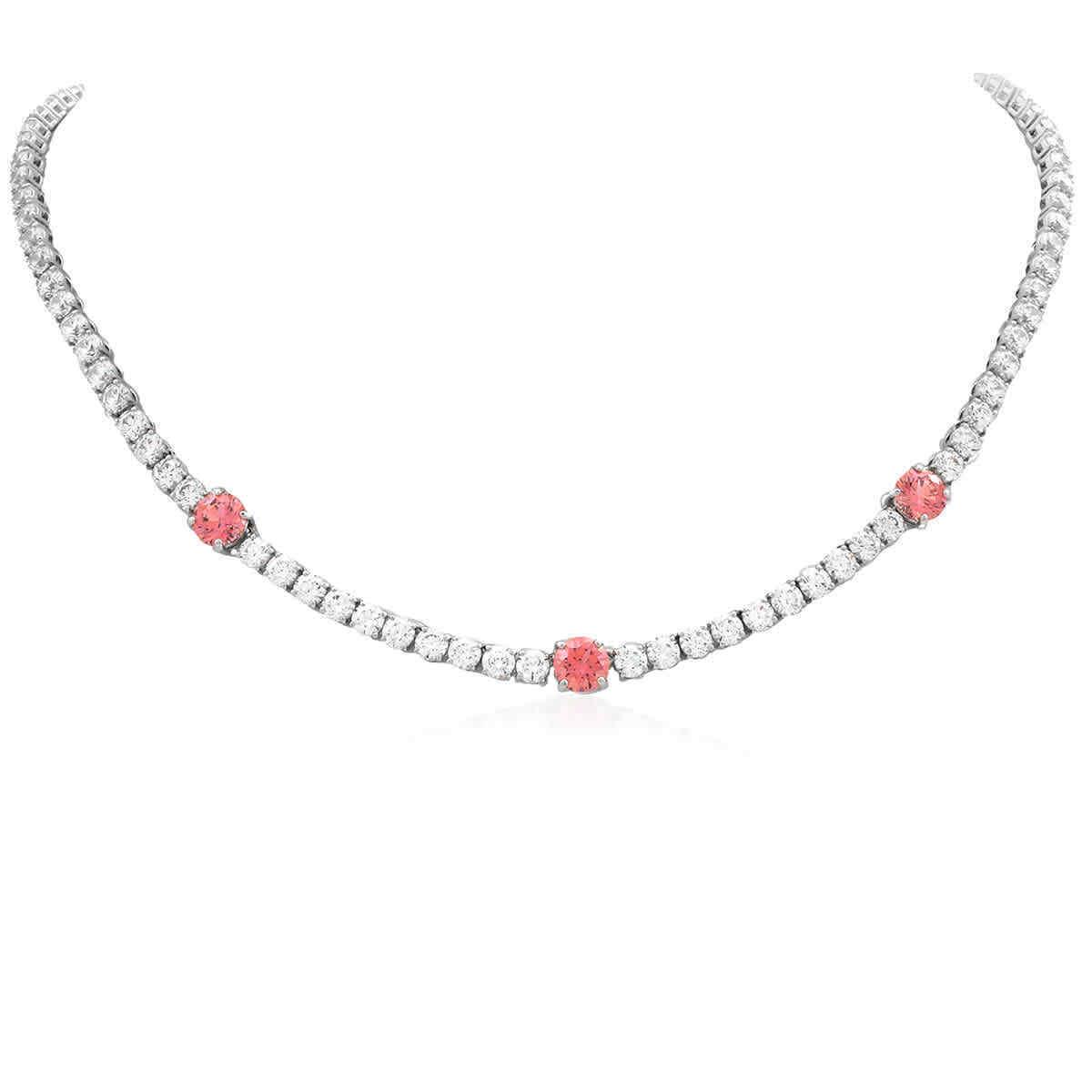 Swarovski Rhodium Plated Matrix Tennis Necklace