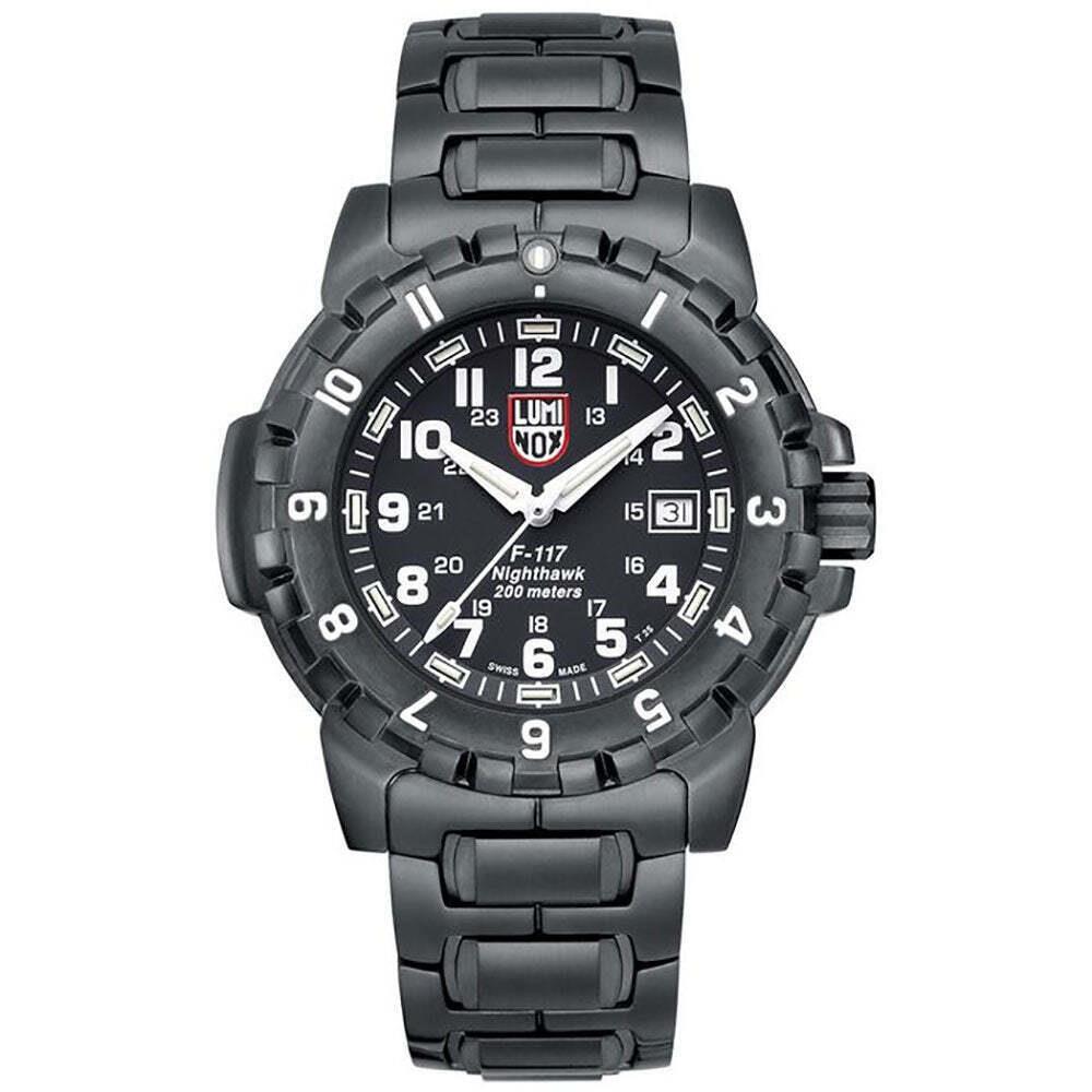 Luminox F-117 Nighthawk Black Pvd Black Dial Date Divers Mens Watch XA.6402